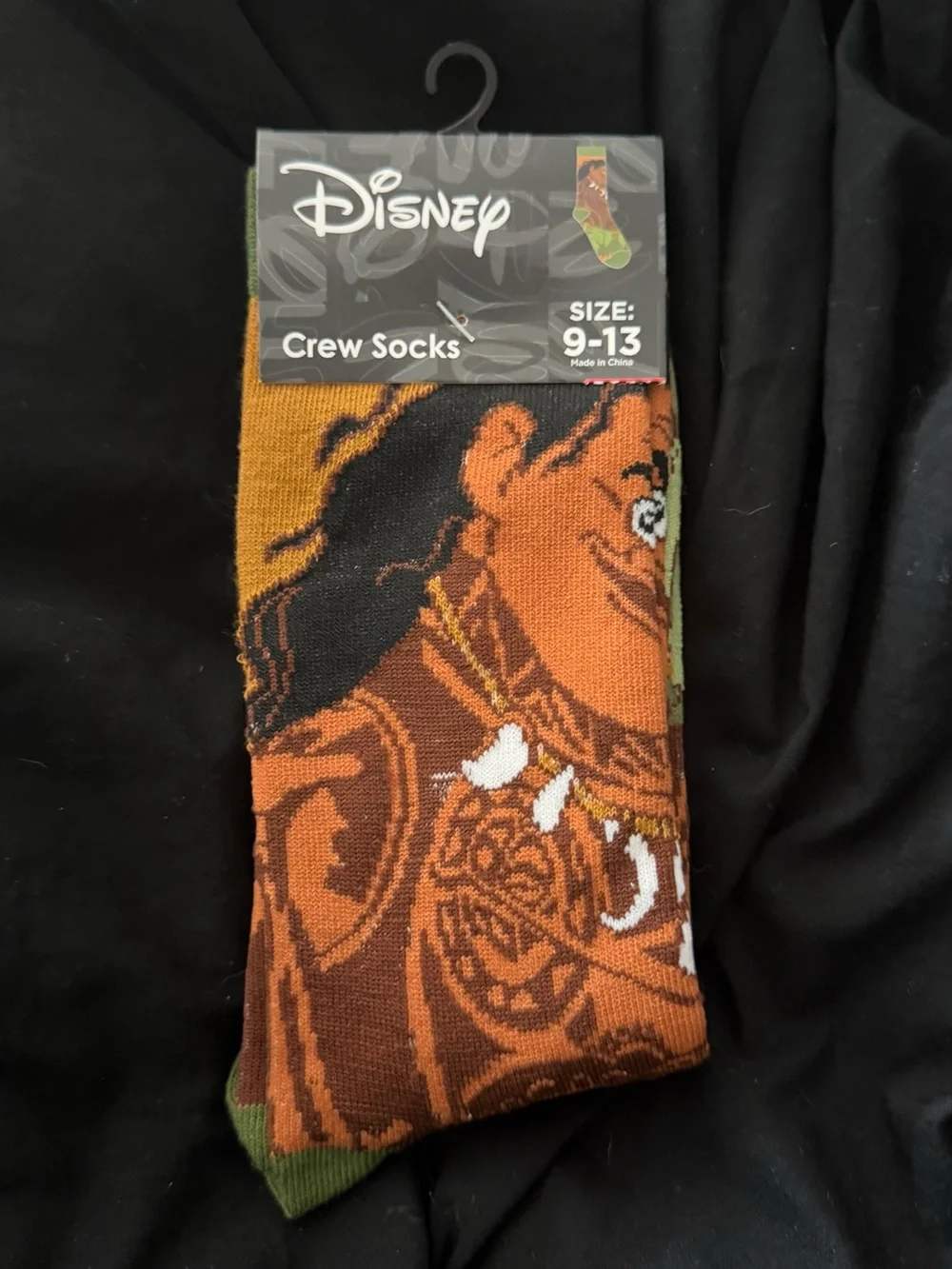 Disney Moana Maui Crew Socks Size 9–13 NWT